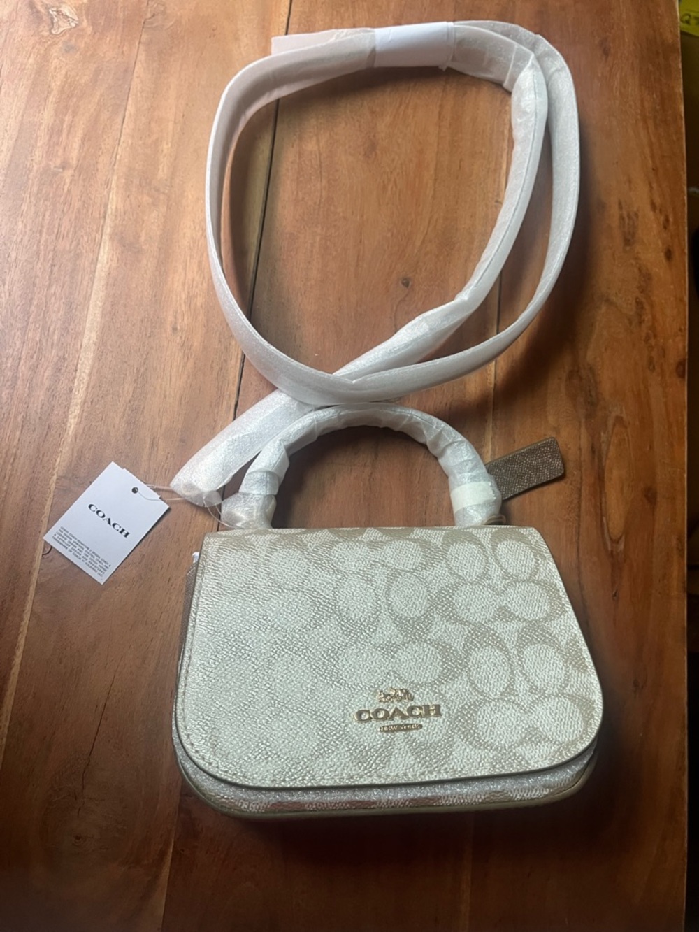 Coach Mini Top-Handle Crossbody in Chalk